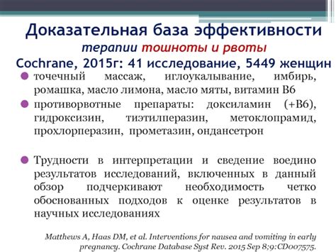 Доказательная база эффективности