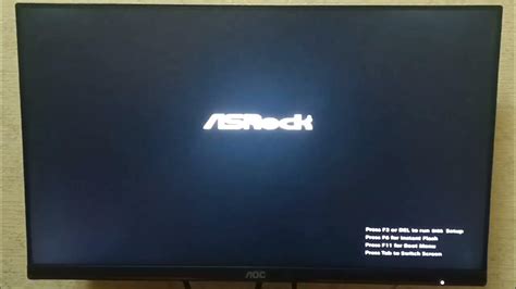 Загрузка в BIOS Asrock