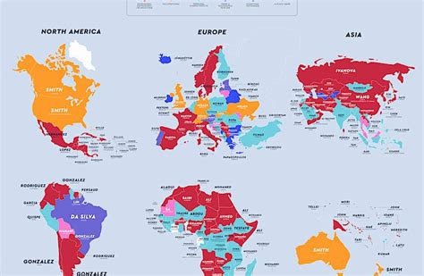 Распространение фамилии Середа в разных странах