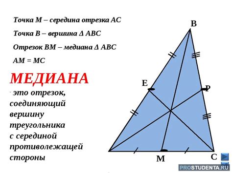 Что такое медиана в треугольнике