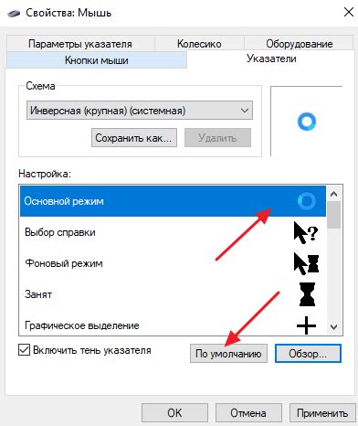 Шаги по установке курсора