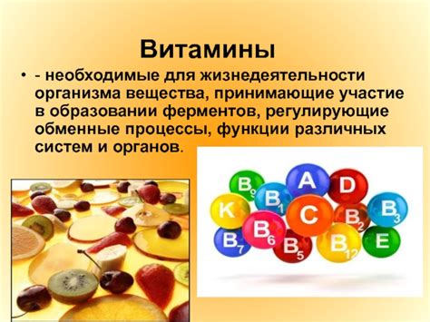 Витамины и их влияние на пищеварение