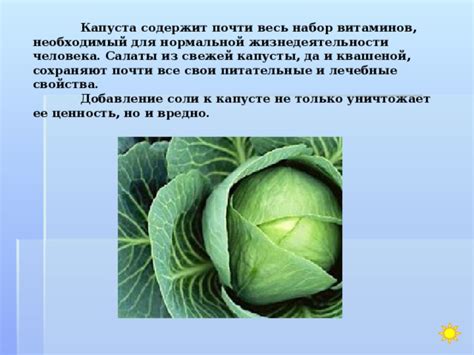 Влияние изменения цвета капусты на ее качество и питательные свойства