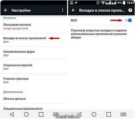 Влияние настройки безопасности на закрытие вкладки на телефоне