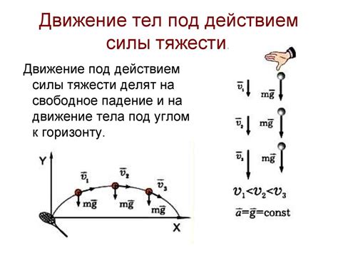 Влияние силы тяжести на движение