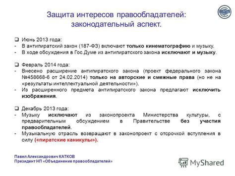 Защита интересов правообладателей