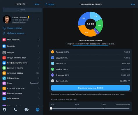 Неактуальный кэш приложения Telegram